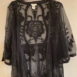 Entro Brand Black Lace Kimono Size M